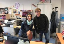 Paula Mora i Jordi Carulla, responsables del Nexe Jove i tècnics de Joventut