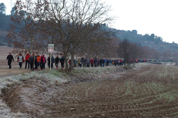 Els participants traçant un dels camins de la Marxa del Terme 2019. Fotografia: Foto Isidre