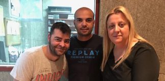 Javi Villareal, Joel Vega i Cristina Perarnau a l'estudi de Ràdio Sant Fruitós